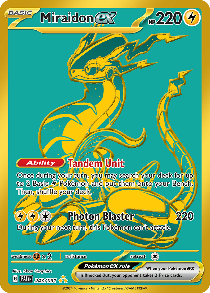 Miraidon ex sv4pt5-243 Hyper Rare from Paldean Fates Set