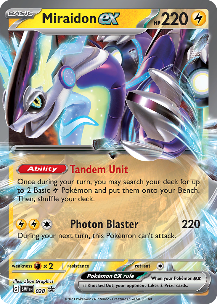 Miraidon ex svp-28 Promo from Scarlet & Violet Black Star Promos Set