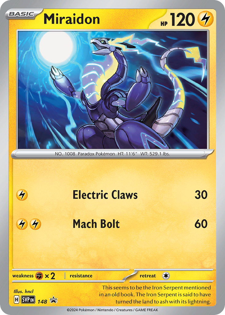 Miraidon svp-148 Promo from Scarlet & Violet Black Star Promos Set