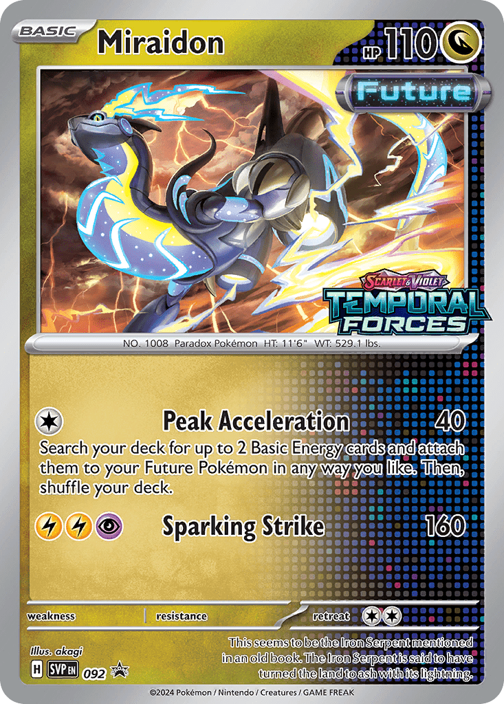 Miraidon svp-92 Promo from Scarlet & Violet Black Star Promos Set