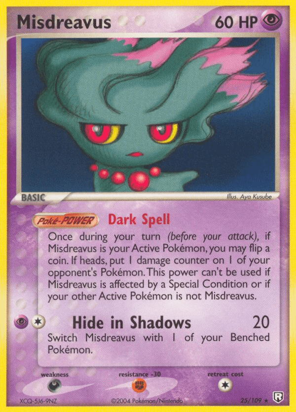 Misdreavus ex7-25 Rare from Team Rocket Returns Set