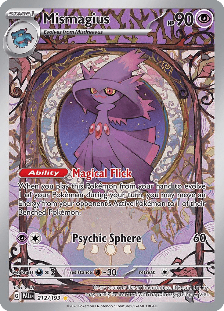 Mismagius sv2-212 Illustration Rare from Paldea Evolved Set