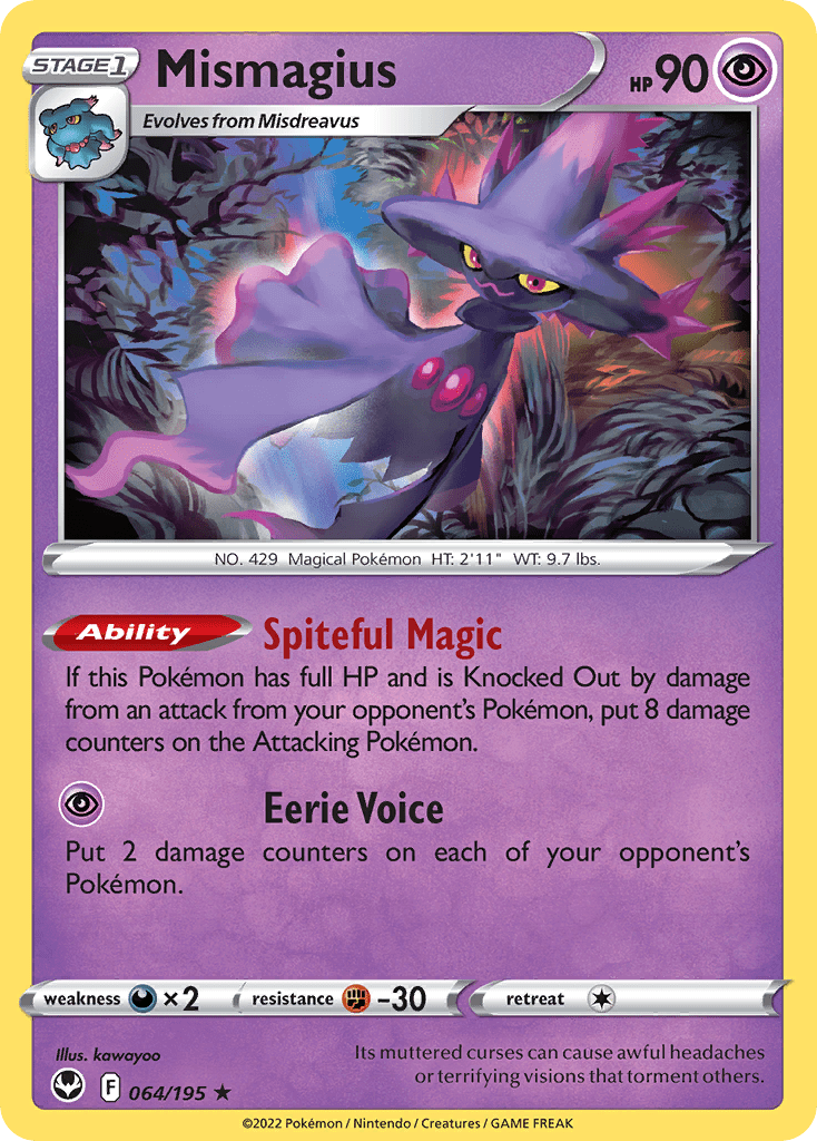 Mismagius swsh12-64 Rare from Silver Tempest Set