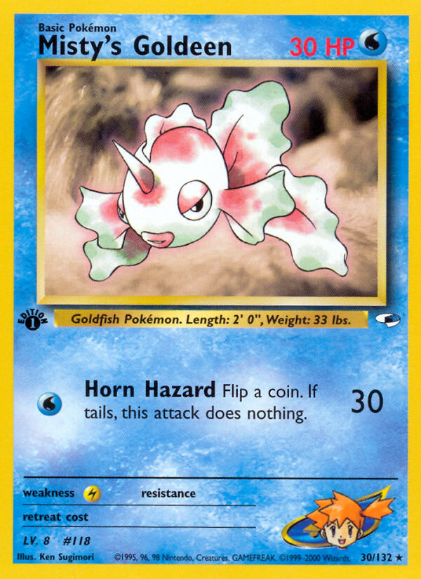Misty’s Goldeen gym1-30 Rare from Gym Heroes Set