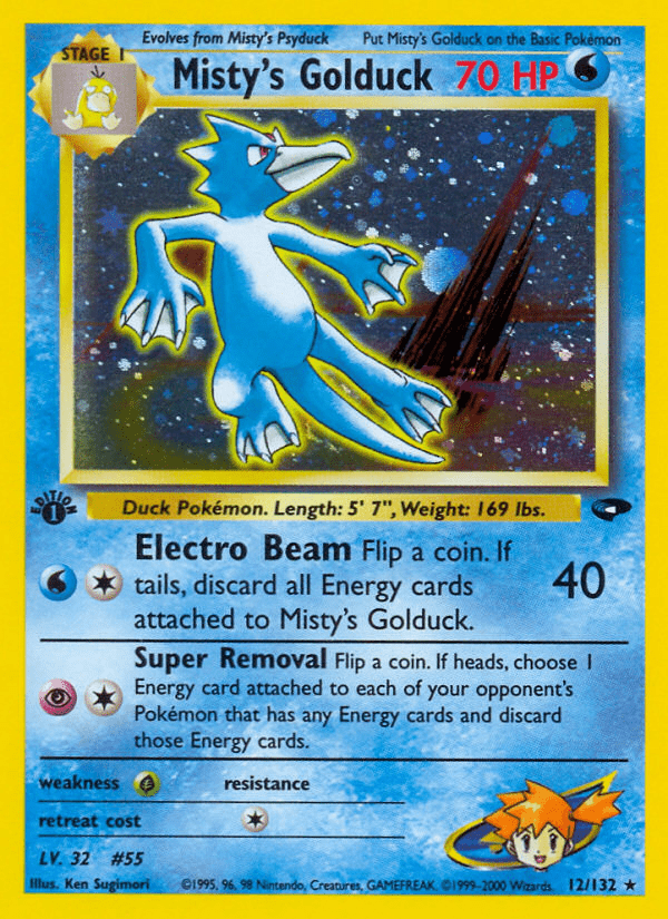 Misty’s Golduck gym2-12 Rare Holo from Gym Challenge Set