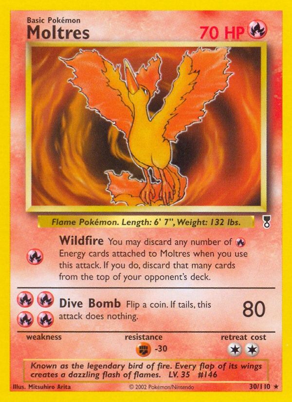 Moltres base6-30 Rare from Legendary Collection Set