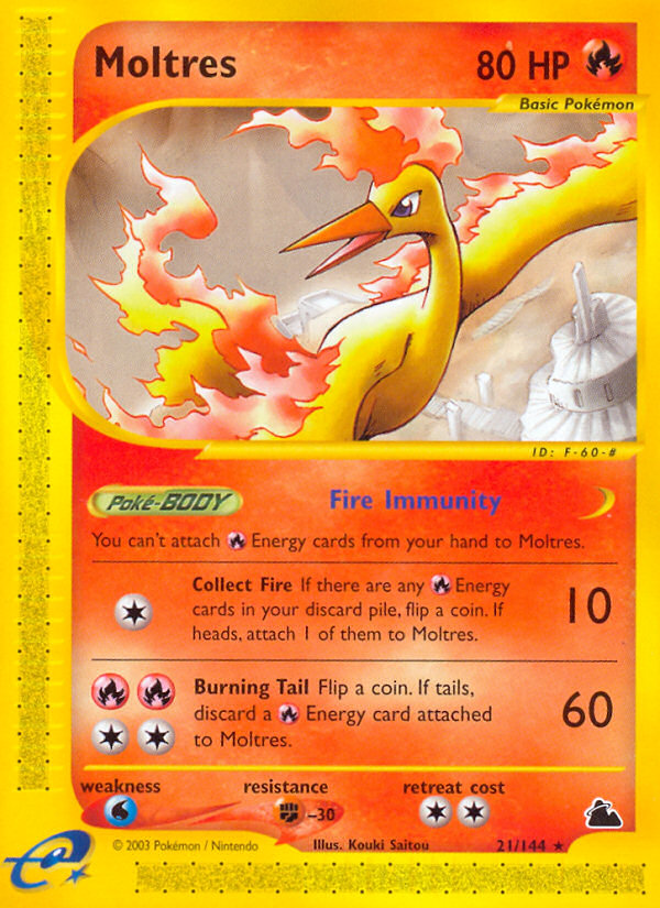 Moltres ecard3-21 Rare from Skyridge Set