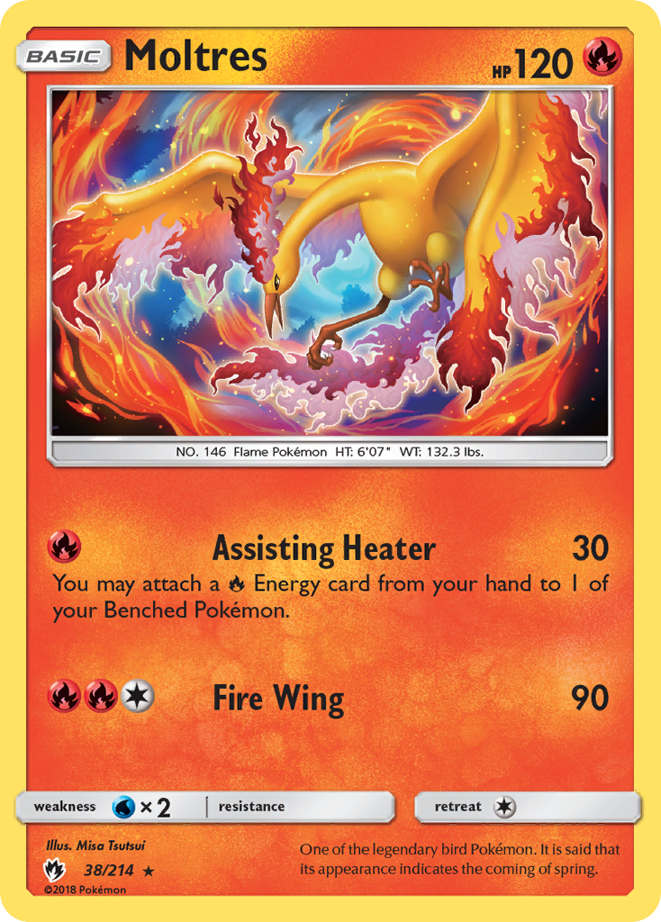 Moltres sm8-38 Rare from Lost Thunder Set