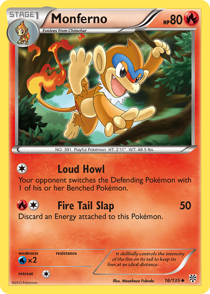 Monferno bw8-16 Uncommon from Plasma Storm Set