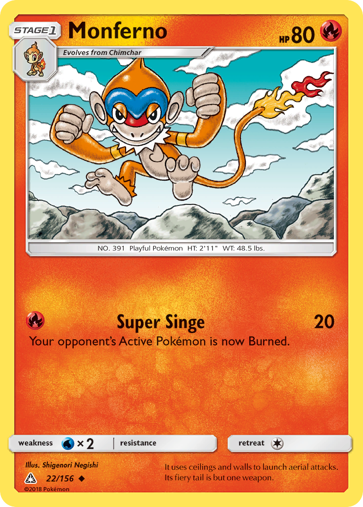 Monferno sm5-22 Uncommon from Ultra Prism Set