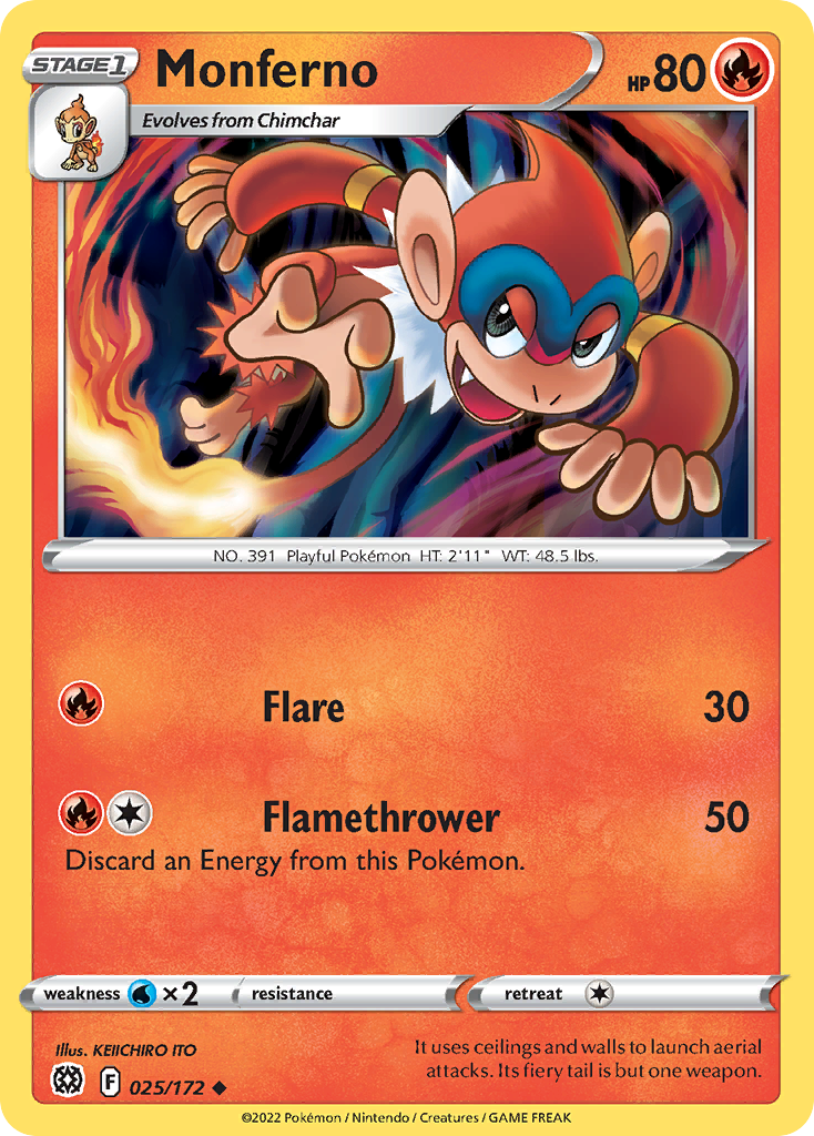 Monferno swsh9-25 Uncommon from Brilliant Stars Set