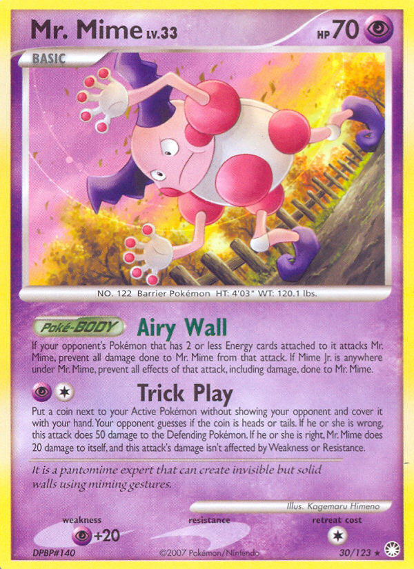 Mr. Mime dp2-30 Rare from Mysterious Treasures Set