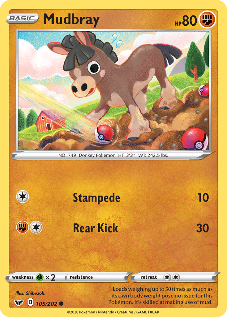 Mudbray swsh1-105 Common from Sword & Shield Set