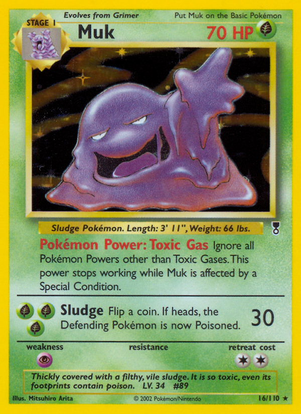 Muk base6-16 Rare Holo from Legendary Collection Set