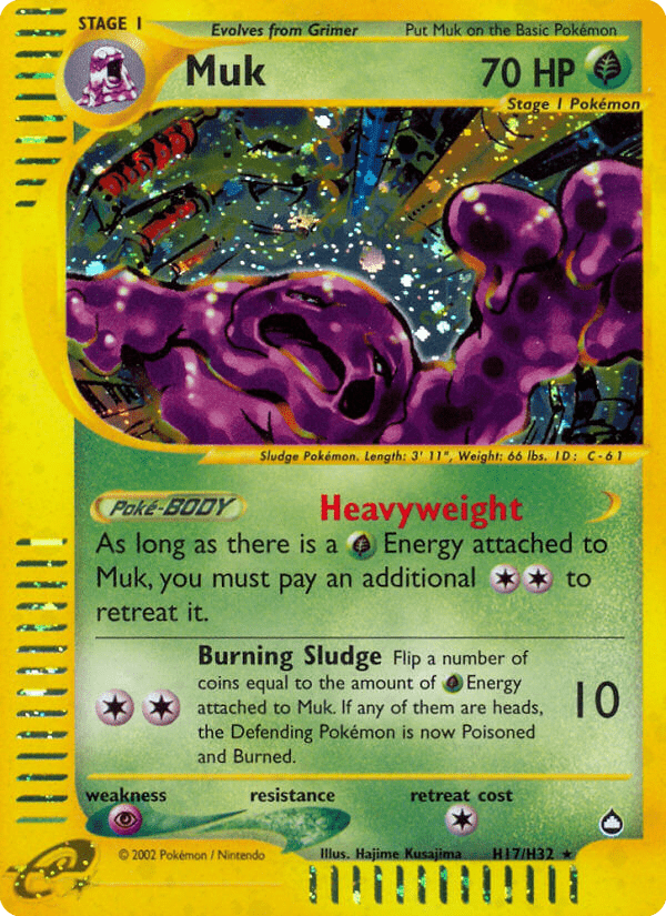 Muk ecard2-H17 Rare Holo from Aquapolis Set