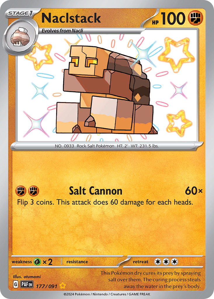 Naclstack sv4pt5-177 Shiny Rare from Paldean Fates Set