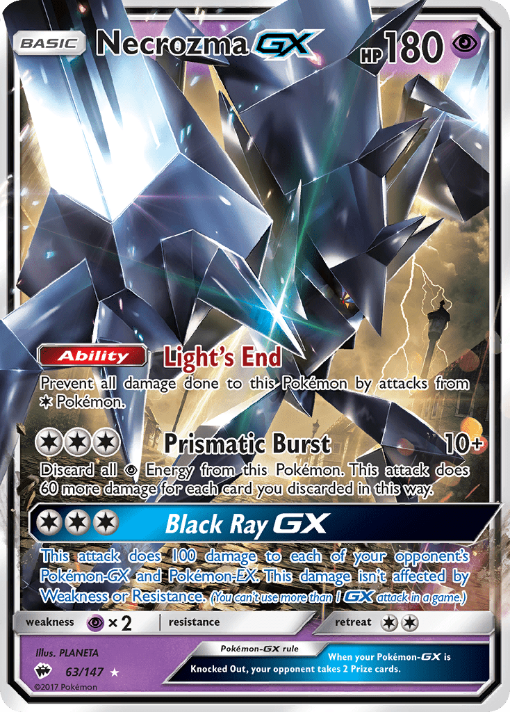 Necrozma-GX sm3-63 Rare Holo GX from Burning Shadows Set