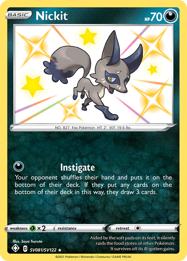 Nickit swsh45sv-SV081 Rare Shiny from Shining Fates Shiny Vault Set