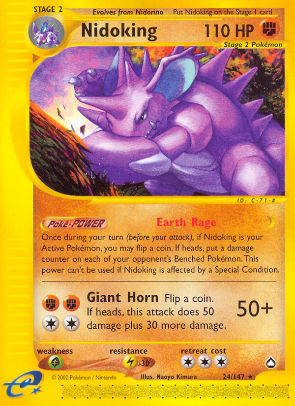 Nidoking ecard2-24 Rare from Aquapolis Set