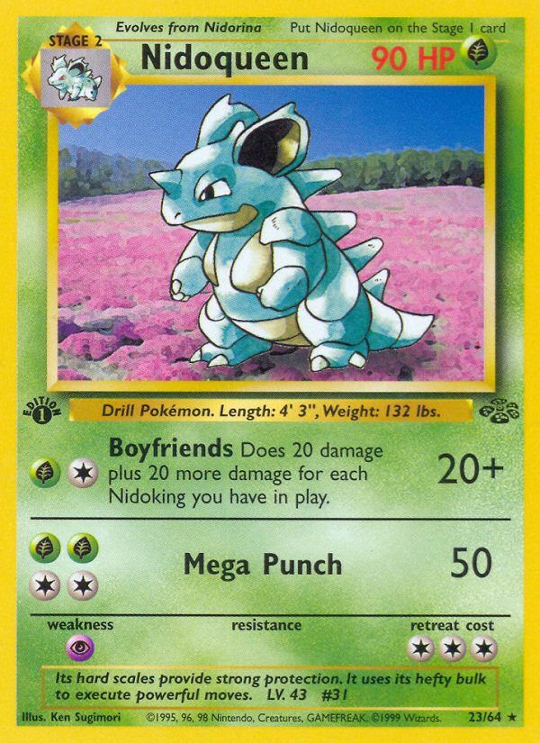 Nidoqueen base2-23 Rare from Jungle Set