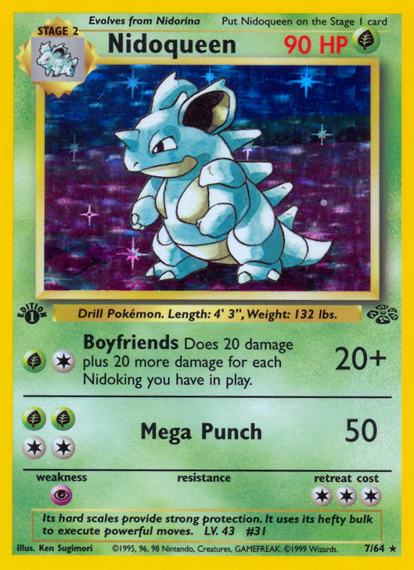Nidoqueen base2-7 Rare Holo from Jungle Set