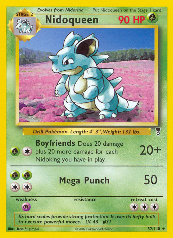 Nidoqueen base6-32 Rare from Legendary Collection Set
