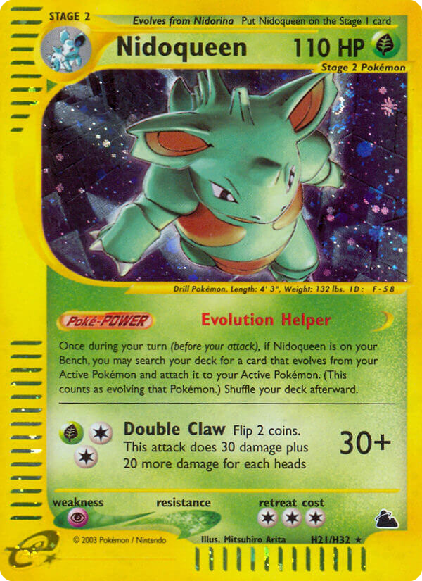 Nidoqueen ecard3-H21 Rare Holo from Skyridge Set