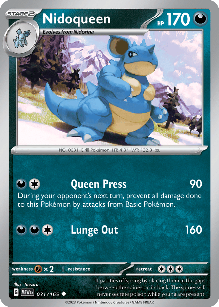 Nidoqueen sv3pt5-31 Uncommon from 151 Set
