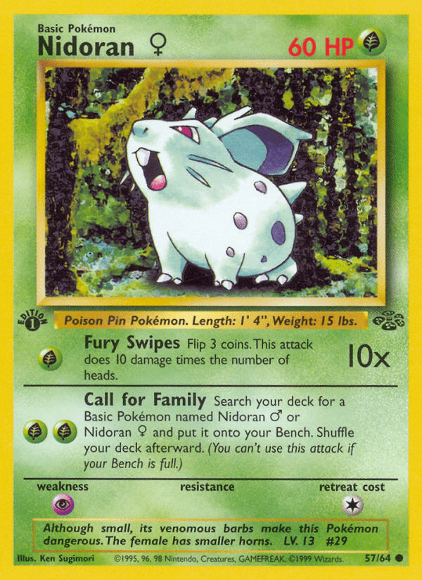 Nidoran ♀ base2-57 Common from Jungle Set