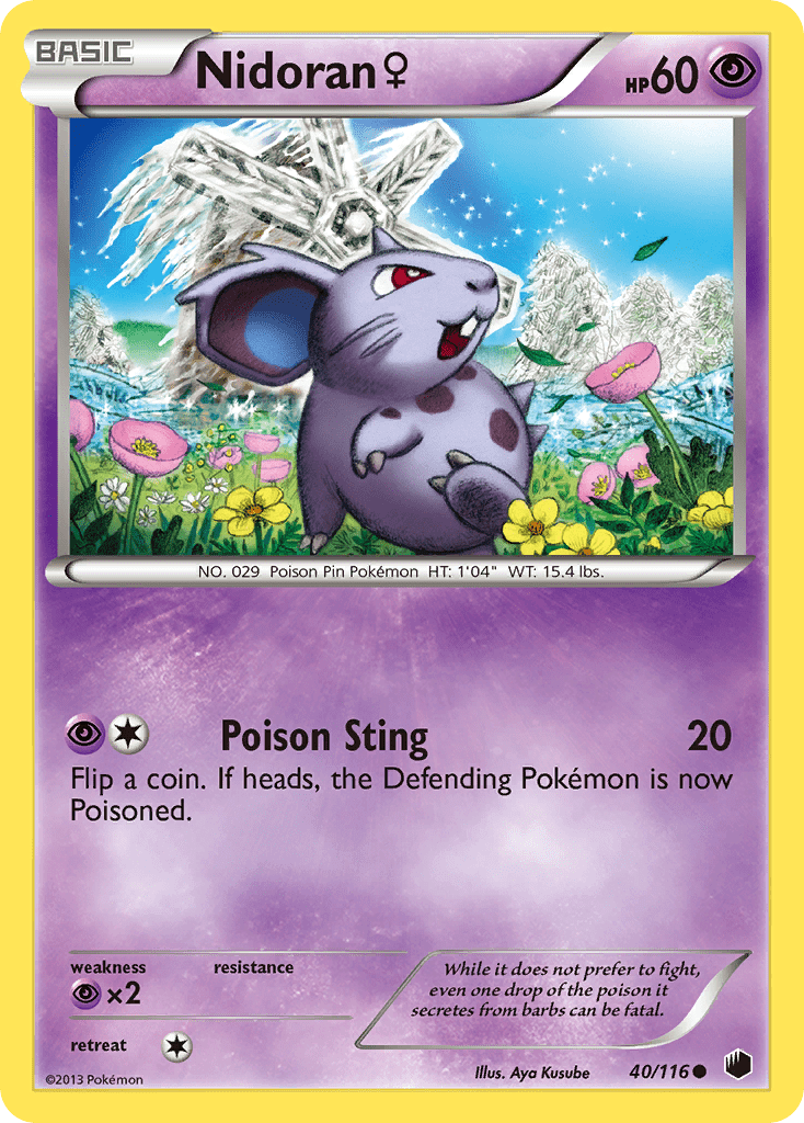 Nidoran ♀ bw9-40 Common from Plasma Freeze Set