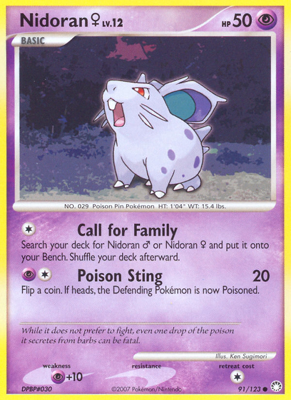 Nidoran ♀ dp2-91 Common from Mysterious Treasures Set