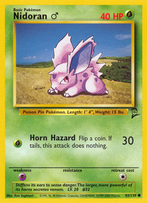 Nidoran ♂ base4-83 Common from Base Set 2 Set