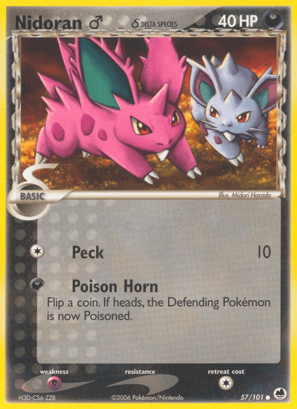 Nidoran ♂ δ ex15-57 Common from Dragon Frontiers Set