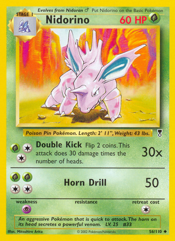 Nidorino base6-56 Uncommon from Legendary Collection Set
