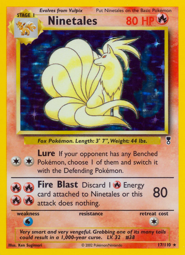 Ninetales base6-17 Rare Holo from Legendary Collection Set