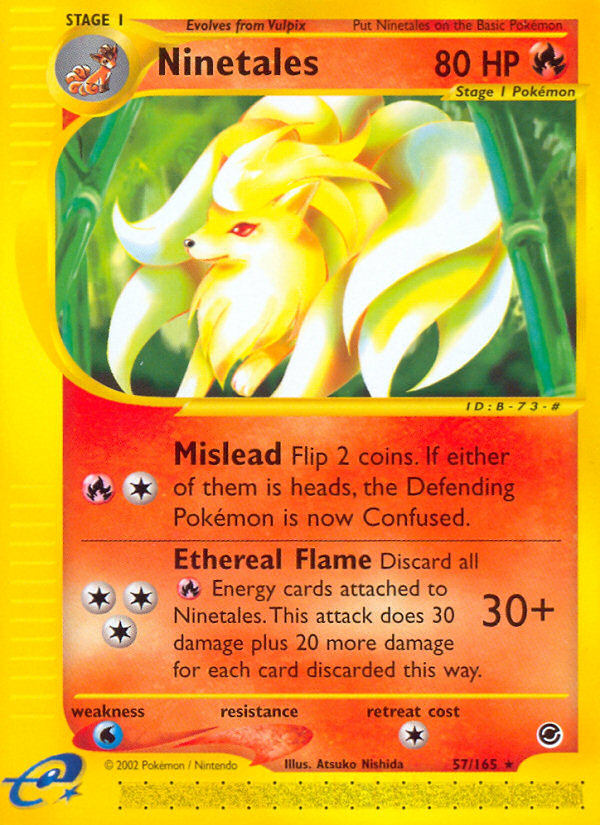 Ninetales ecard1-57 Rare from  Set
