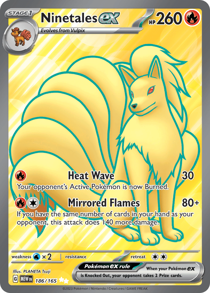 Ninetales ex sv3pt5-186 Ultra Rare from 151 Set