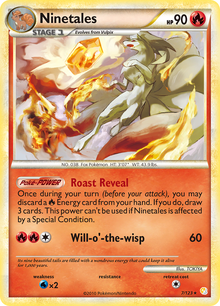 Ninetales hgss1-7 Rare Holo from HeartGold & SoulSilver Set