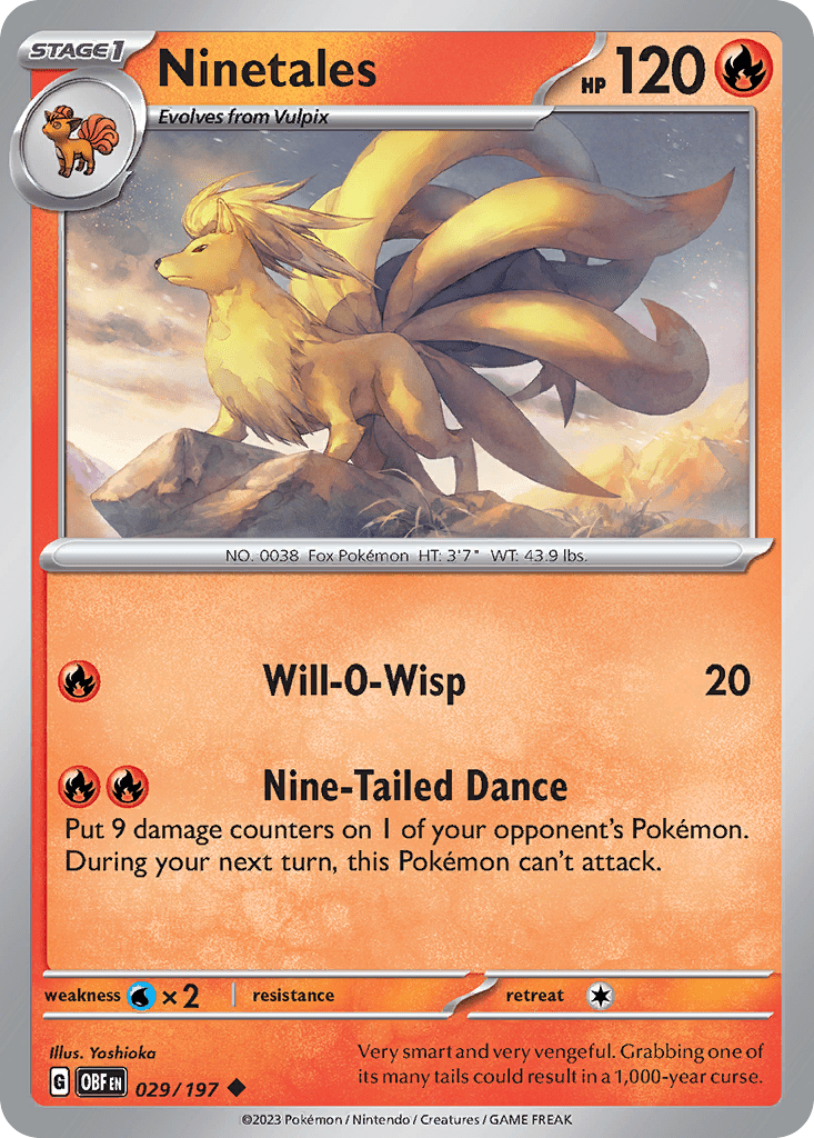 Ninetales sv3-29 Uncommon from Obsidian Flames Set