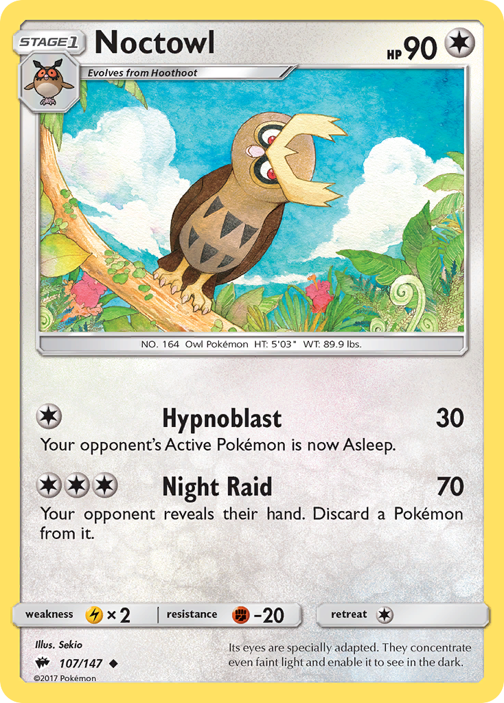 Noctowl sm3-107 Uncommon from Burning Shadows Set