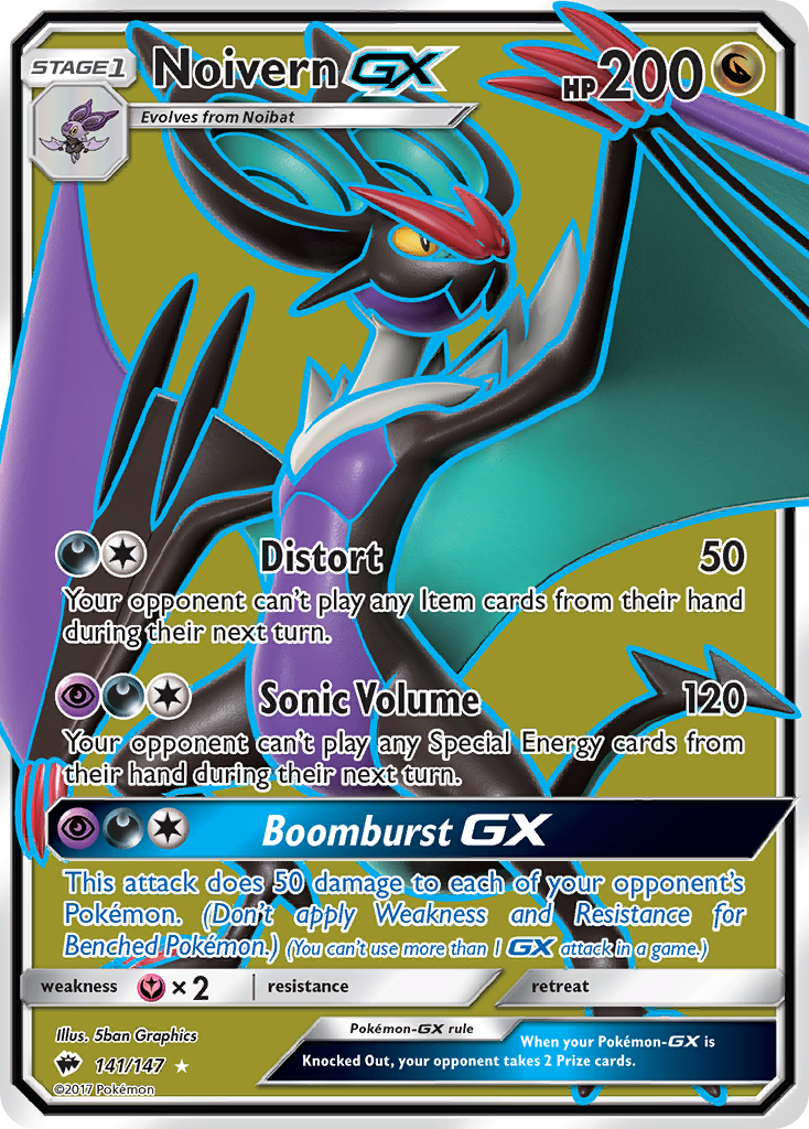 Noivern-GX sm3-141 Rare Ultra from Burning Shadows Set