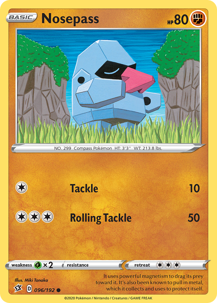 Nosepass swsh2-96 Common from Rebel Clash Set