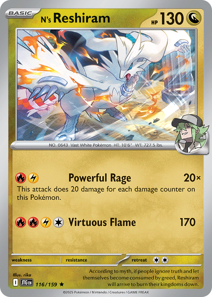 N’s Reshiram sv9-116 Rare from Journey Together Set