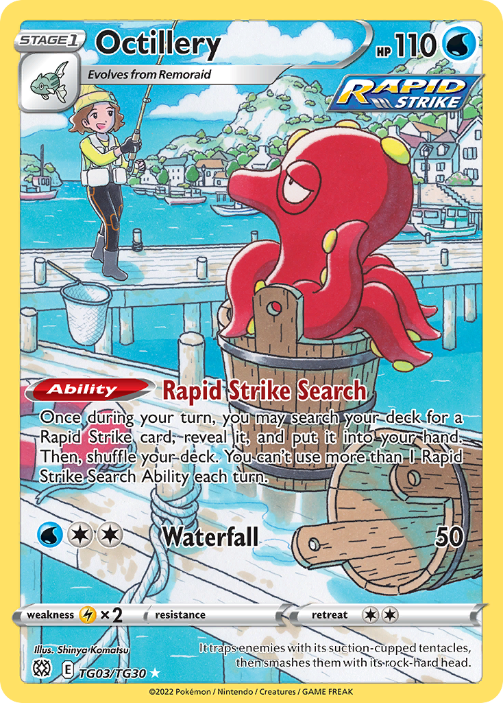 Octillery swsh9tg-TG03 Trainer Gallery Rare Holo from Brilliant Stars Trainer Gallery Set
