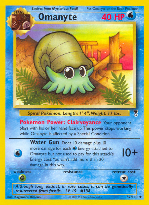 Omanyte base6-57 Uncommon from Legendary Collection Set