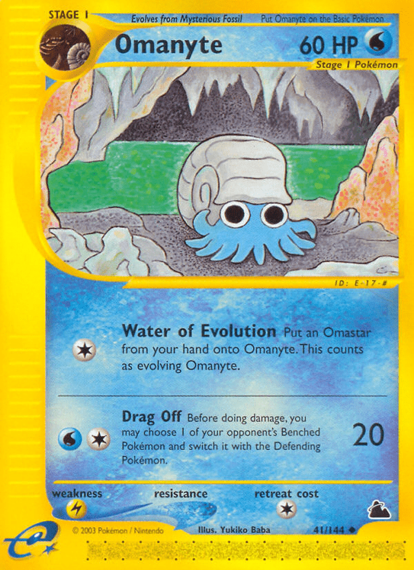 Omanyte ecard3-41 Uncommon from Skyridge Set
