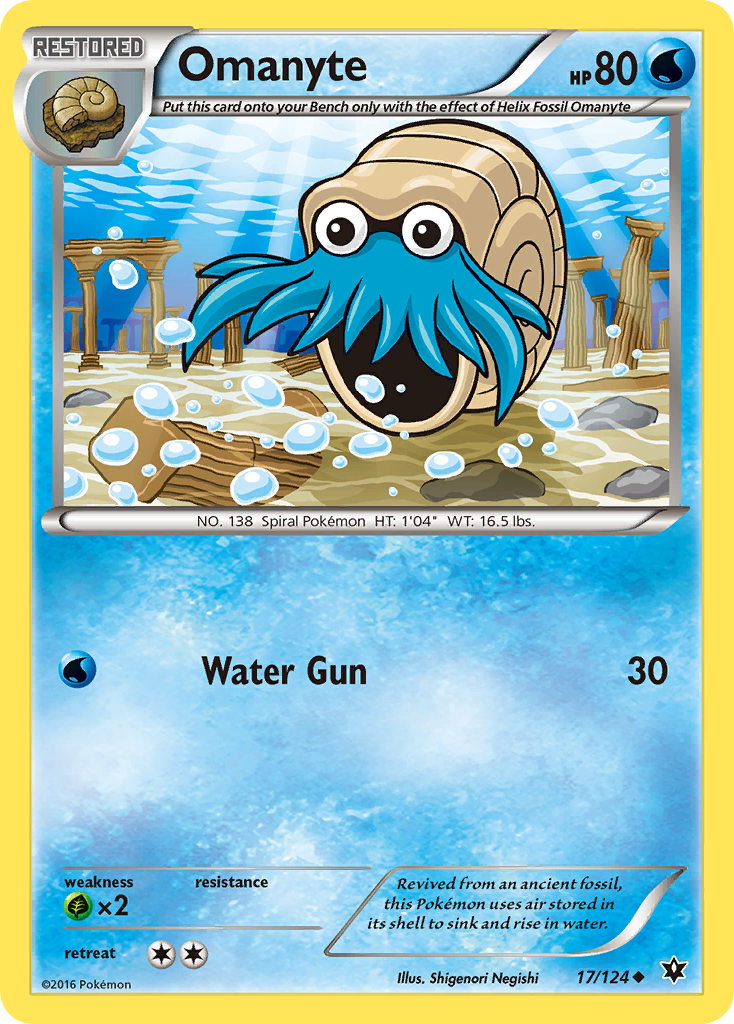 Omanyte xy10-17 Uncommon from Fates Collide Set