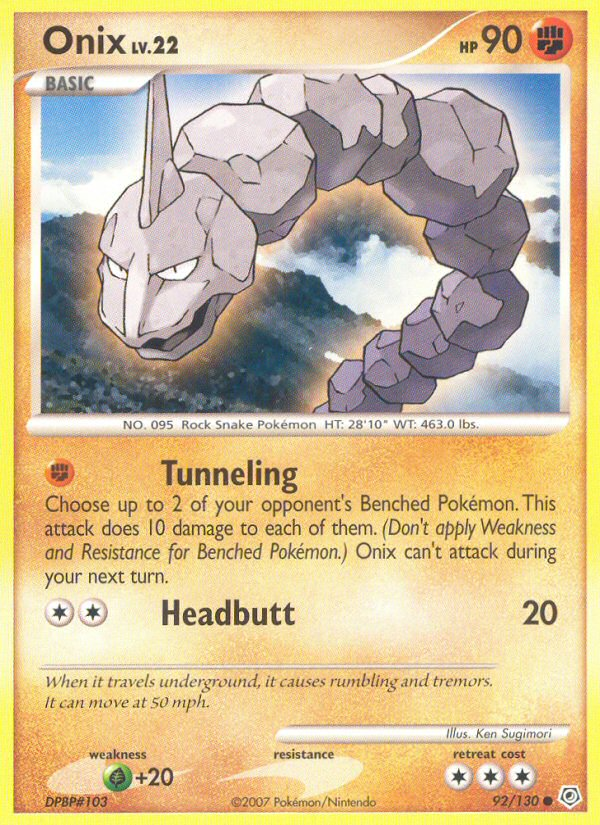 Onix dp1-92 Common from Diamond & Pearl Set