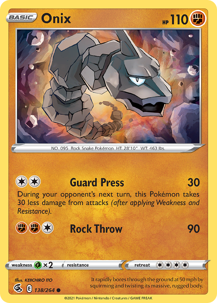 Onix swsh8-138 Common from Fusion Strike Set