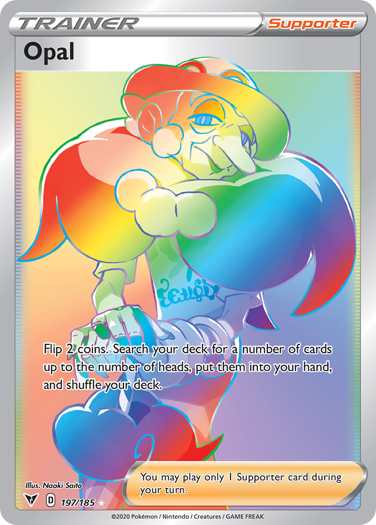 Opal swsh4-197 Rare Rainbow from Vivid Voltage Set